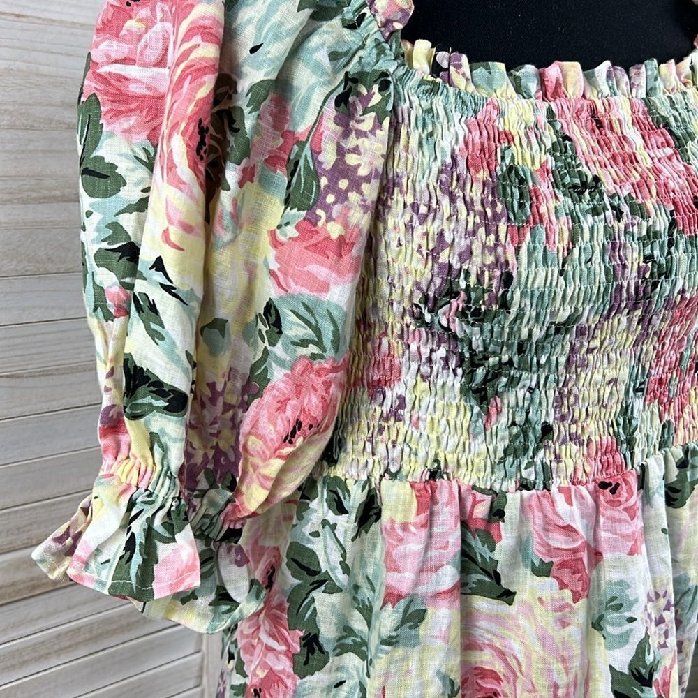 Faithful The Brand De Christian Venissa Floral Linen Midi Dress 6 - Picture 5 of 14